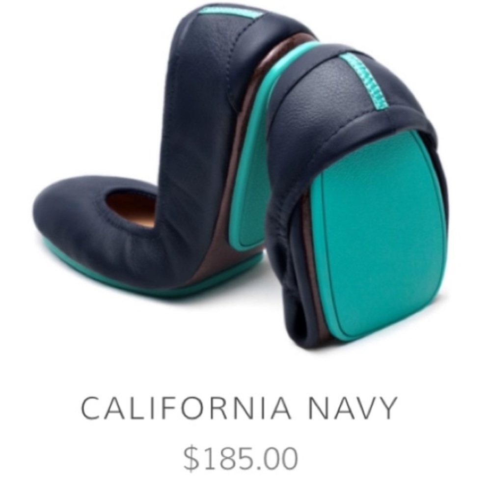 California Navy leather Tieks Size 11. Worn Twice